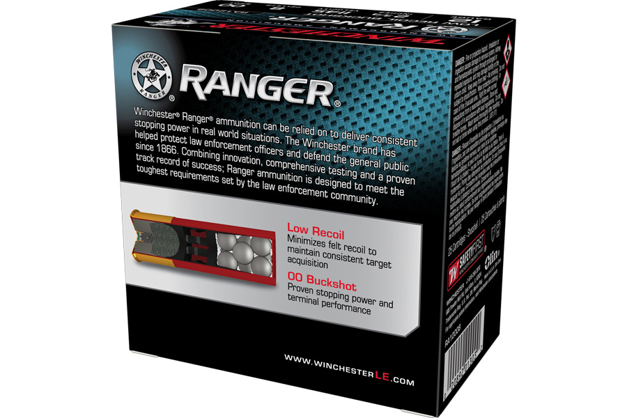 WINCHESTER AMMO 12 GA 2 3/4 8 PEL. RANGER 00 BUCK 25/BOX